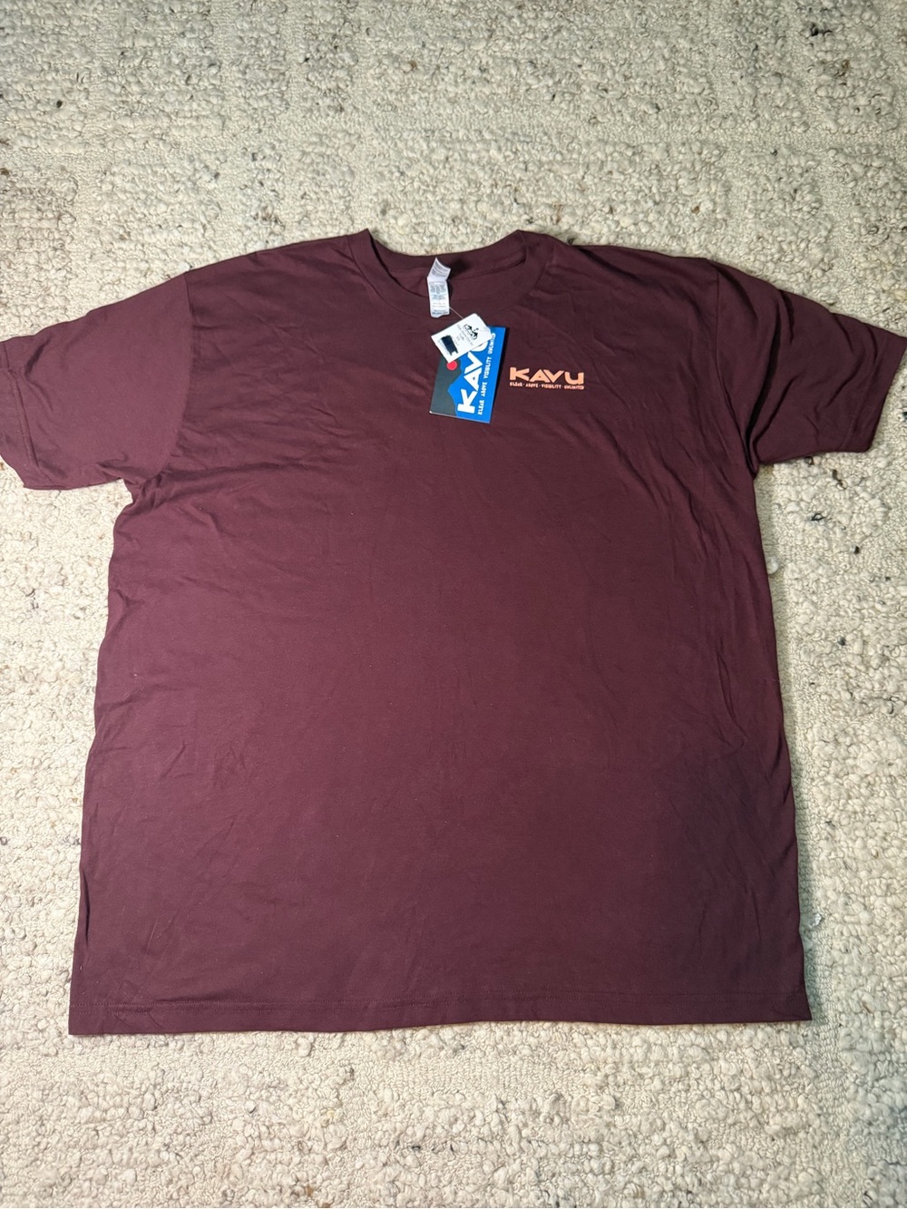 Kavu Men's Short Sleeve Crew Tee in Burgundy